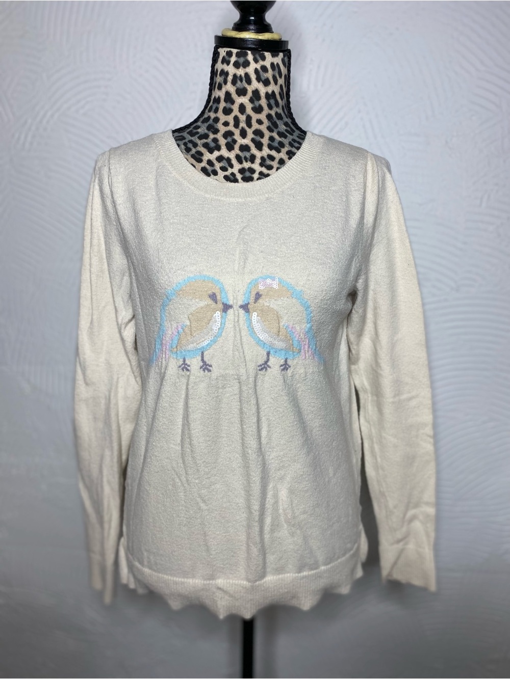 LC Lauren Conrad Cream Knit Crewneck Sweater